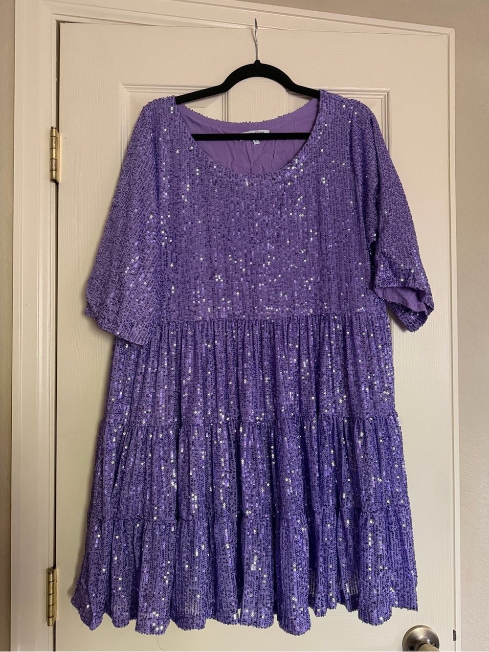 Amazing Lace Purple Sequin Dress L